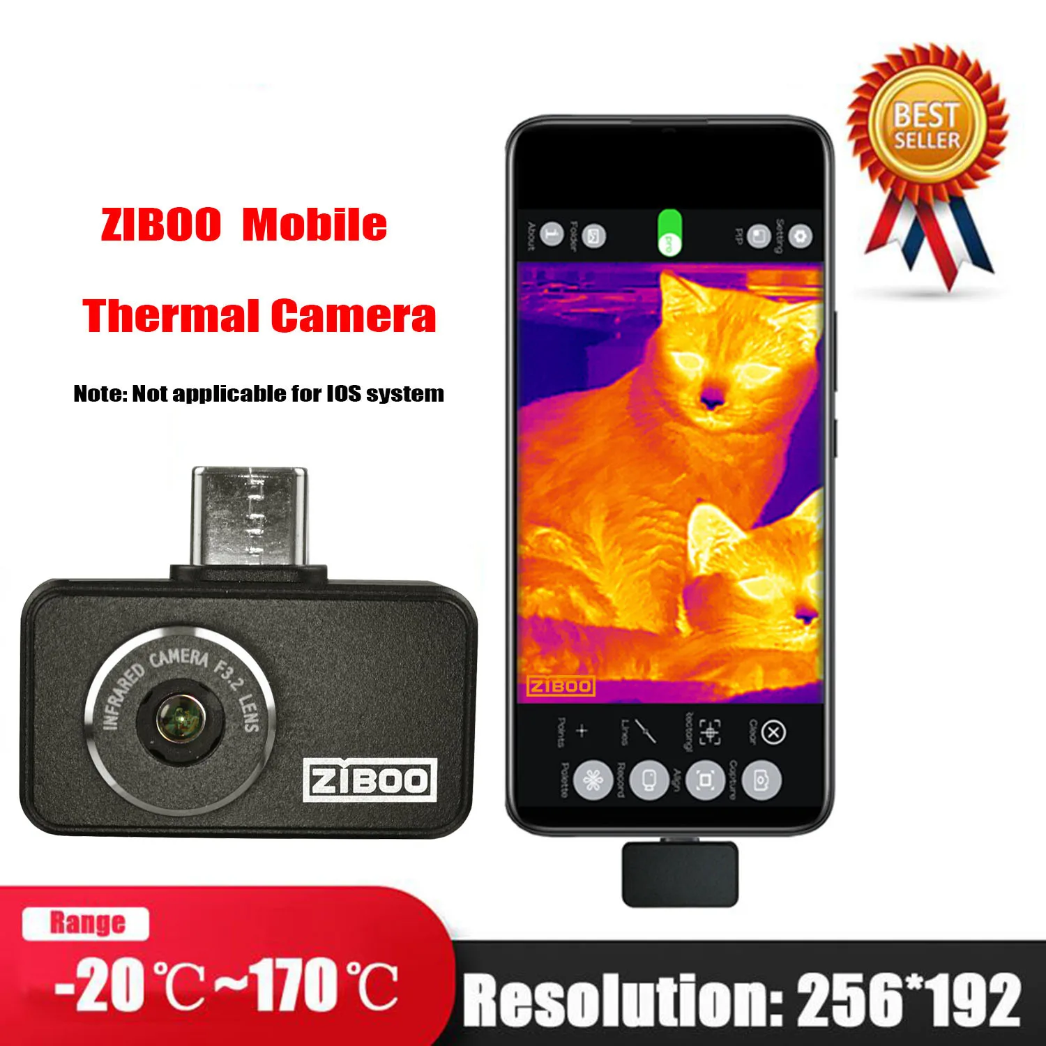 ZIBOO telefon komórkowy termiczna kamera termowizyjna na podczerwień ...