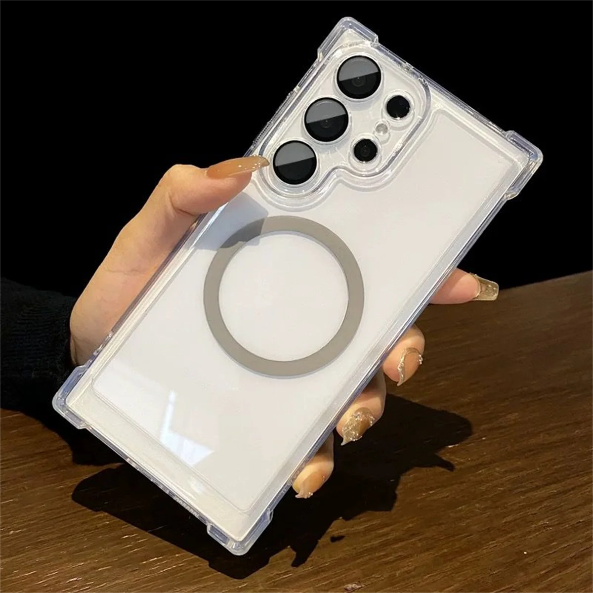 Transparent Armour Magnetic Case with Reinforced Shockproof Protection