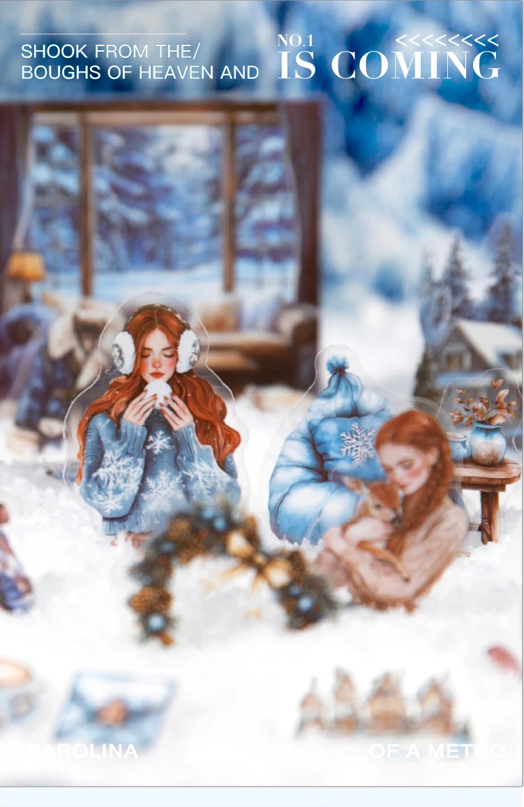 30 Stück/Packung Winterlandschaftsaufkleber für Mädchen, ästhetische Stick-Etiketten, dekoratives Tagebuch, Albummaterial, Scrapbooking-Zubehör – Detail 9