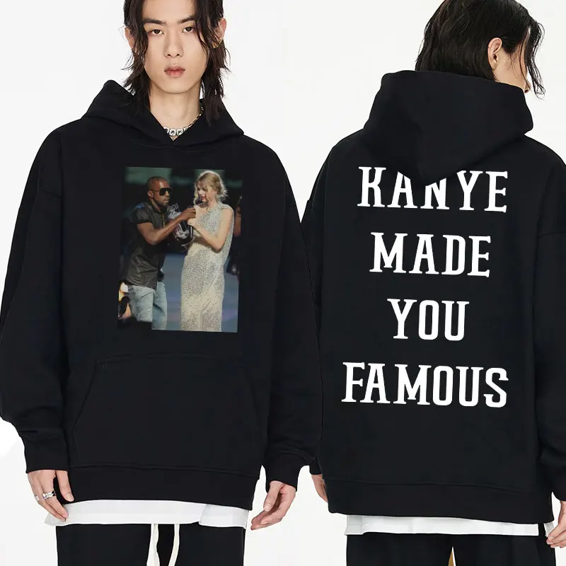 Rapper Kanye West Hip Hop Hoodie Men Women's Clothes Fashion Vintage Hooded Sweatshirts Autumn Oversized Fleece Pullover Male