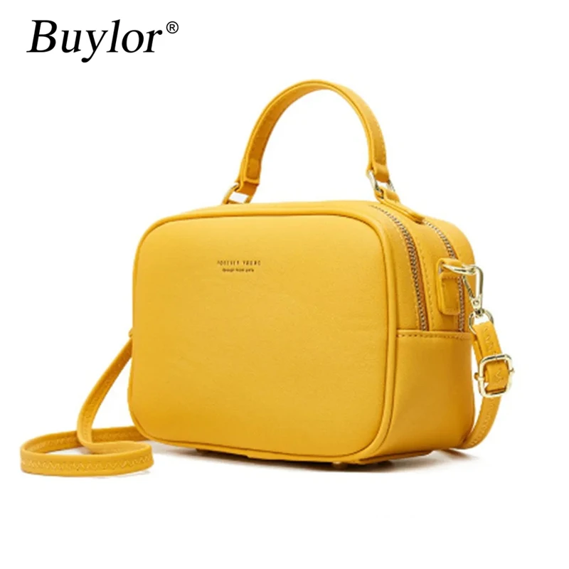 

Buylor Vintage Women Crossbody Bag PU Leather Ladies Shoulder Messenger Bag Luxury Design Fashion Handbag Phone Pouch Coin Purse