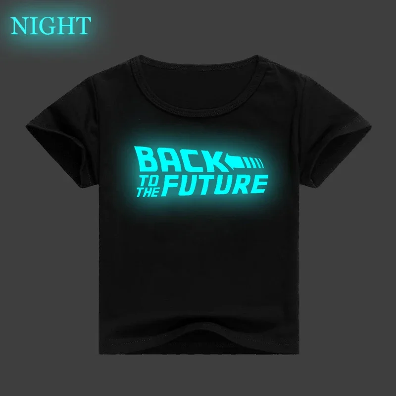

Back To The Future Print Child T Shirt Luminous Short Sleeve Tops Shirt Boys Girl T-Shirts Baby Summer Tees 2~14 Years Camisetas