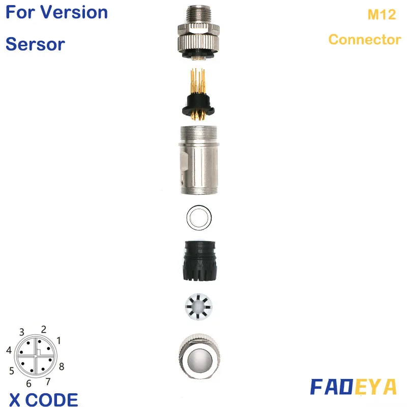 Фото M12 Ethernet, разъем версии, r 8-ядерный, X-код №4