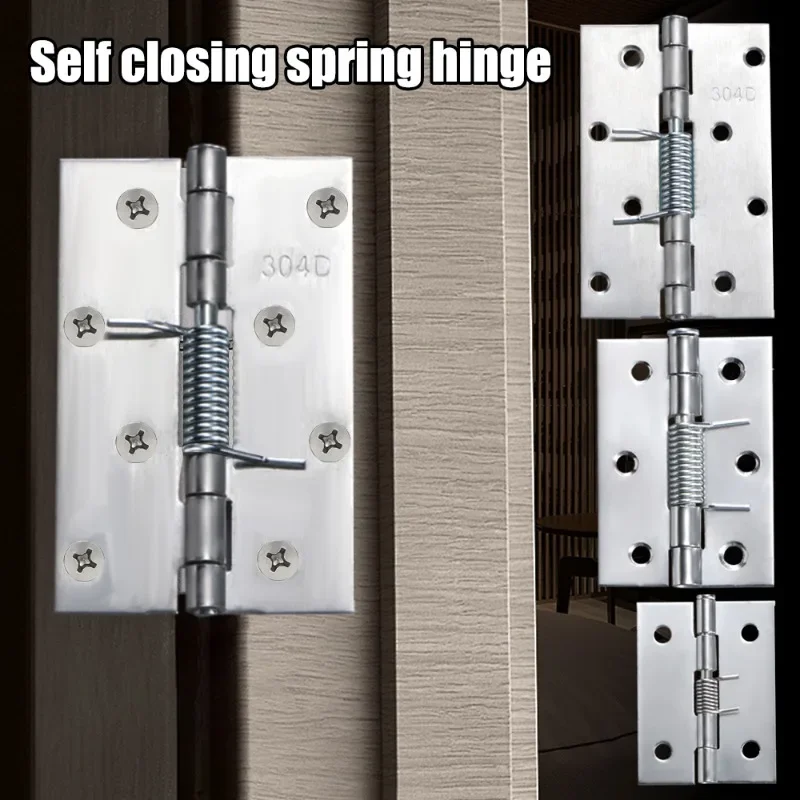 Cabinet Hinges Spring Self-closing Hinge Stainless Steel Load for Door Windows Closer Automatic Bounce Furniture Hardware 10/1PCS