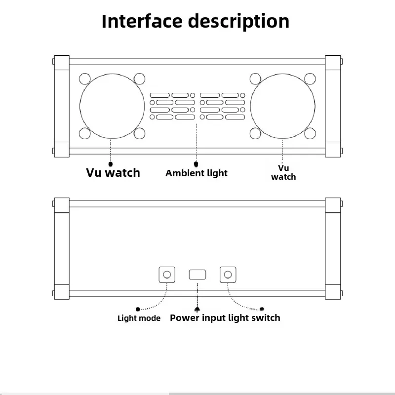 레벨 픽업 미터 픽업 라이트 RGB 라이트 레벨 사운드 컨트롤러 VU 미터 헤드 장식품(백라이트 포함)