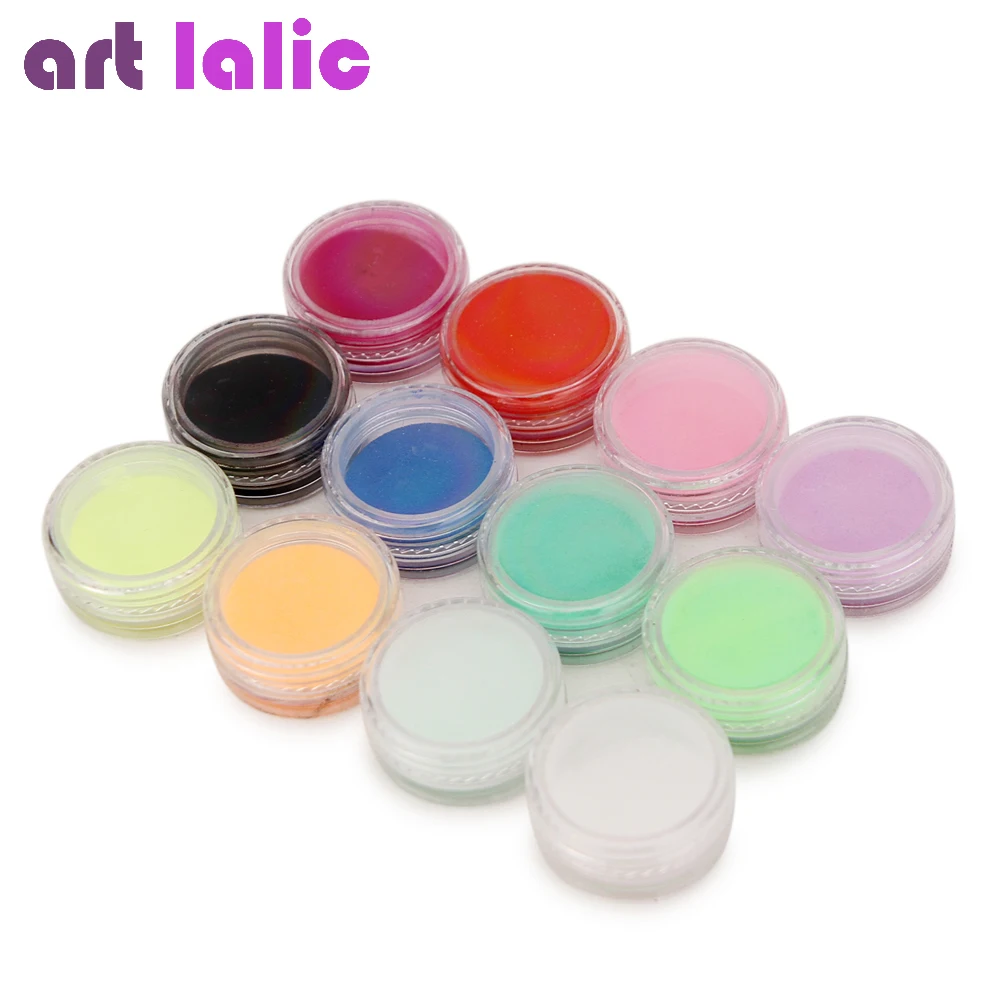 

Nail Art 12 Colors Acrylic Powder Dust UV Gel Design 3D Tips Decoration Manicure