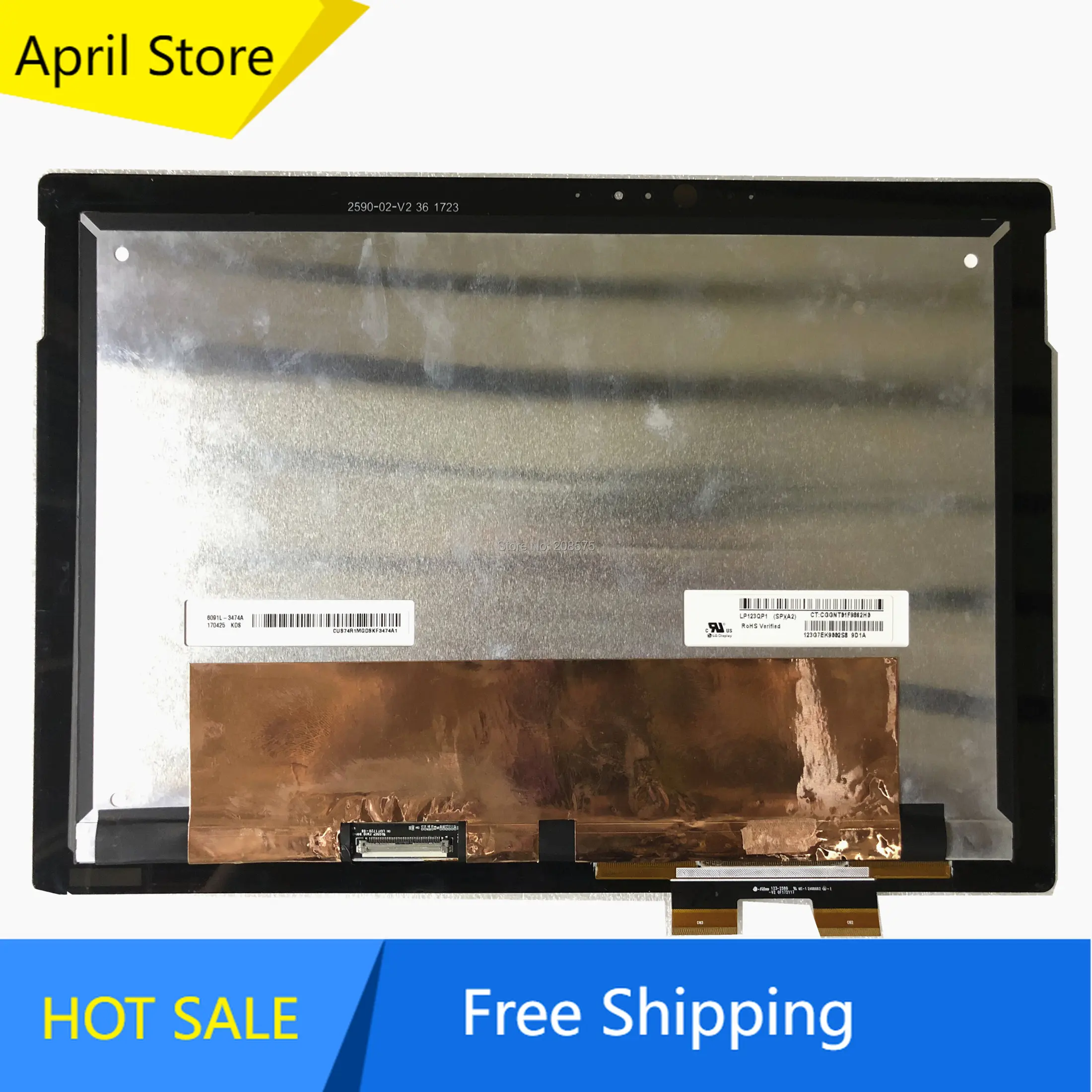 Spedizione Gratuita 12.3 'Lcd Touch Screen Digitizer Assembly Lp123Qp1-Spa2 Per Hp Spectre X2-C 12-C 3000*2000 Edp 40 Pins