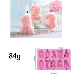 Rose Number Silicone Candle Mold for DIY Birthday Ornaments and Baking Decor (Rose)