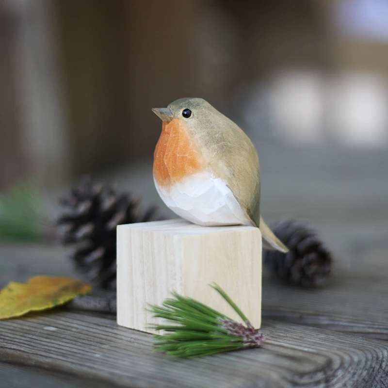 Fat Robin Wood Carving Ornaments Natural Wood Carving Nordic Style fat-robin-wood-carving-ornaments-natural-wood-carving-nordic-style