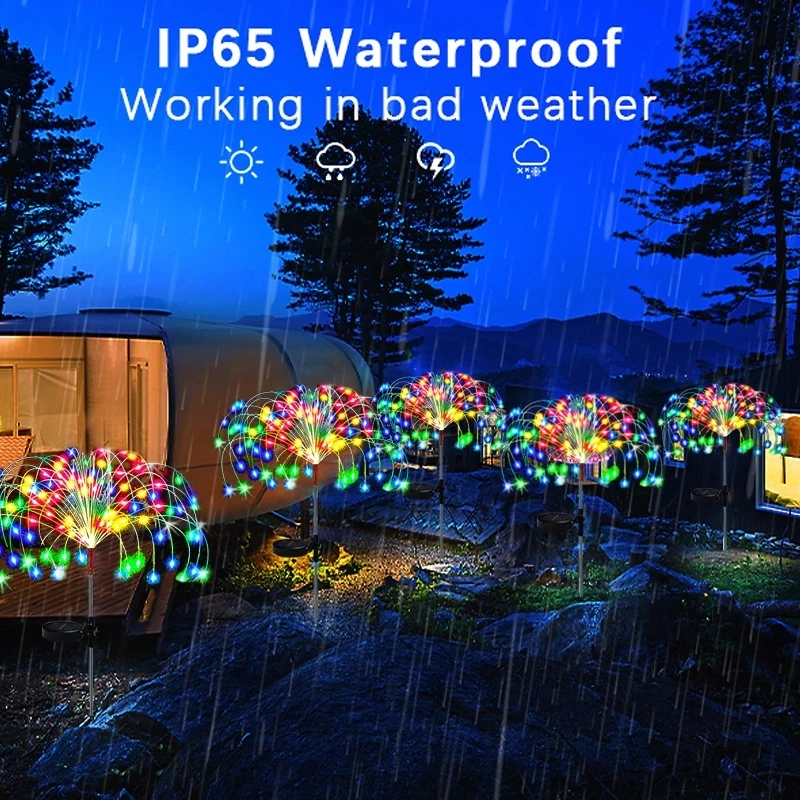

Solar Fireworks Lamp Outdoor Dandelion Flash String Fairy Lights for Garden Lawn Decor Lamp Holiday Light Christmas Decoration.