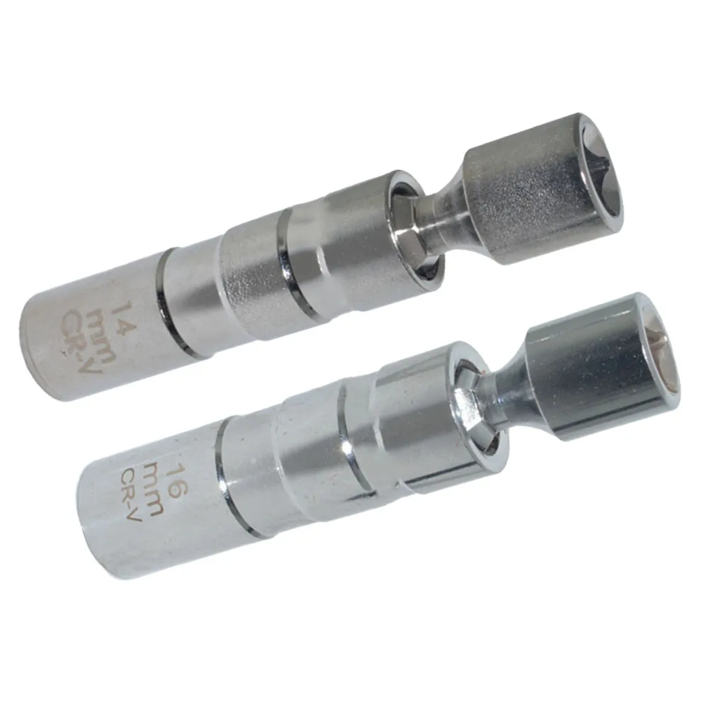

Magnetic Sleeve Socket Wrench Set 2PCS 38 Inch Drive Plug Spanner for Auto Universal Joint 14mm and 16mm Plugs