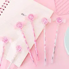 

10Pcs Writing Pen Fashion Practical Transparent Body School Favor Writing Pen for Office Signature Pen Gel Pen