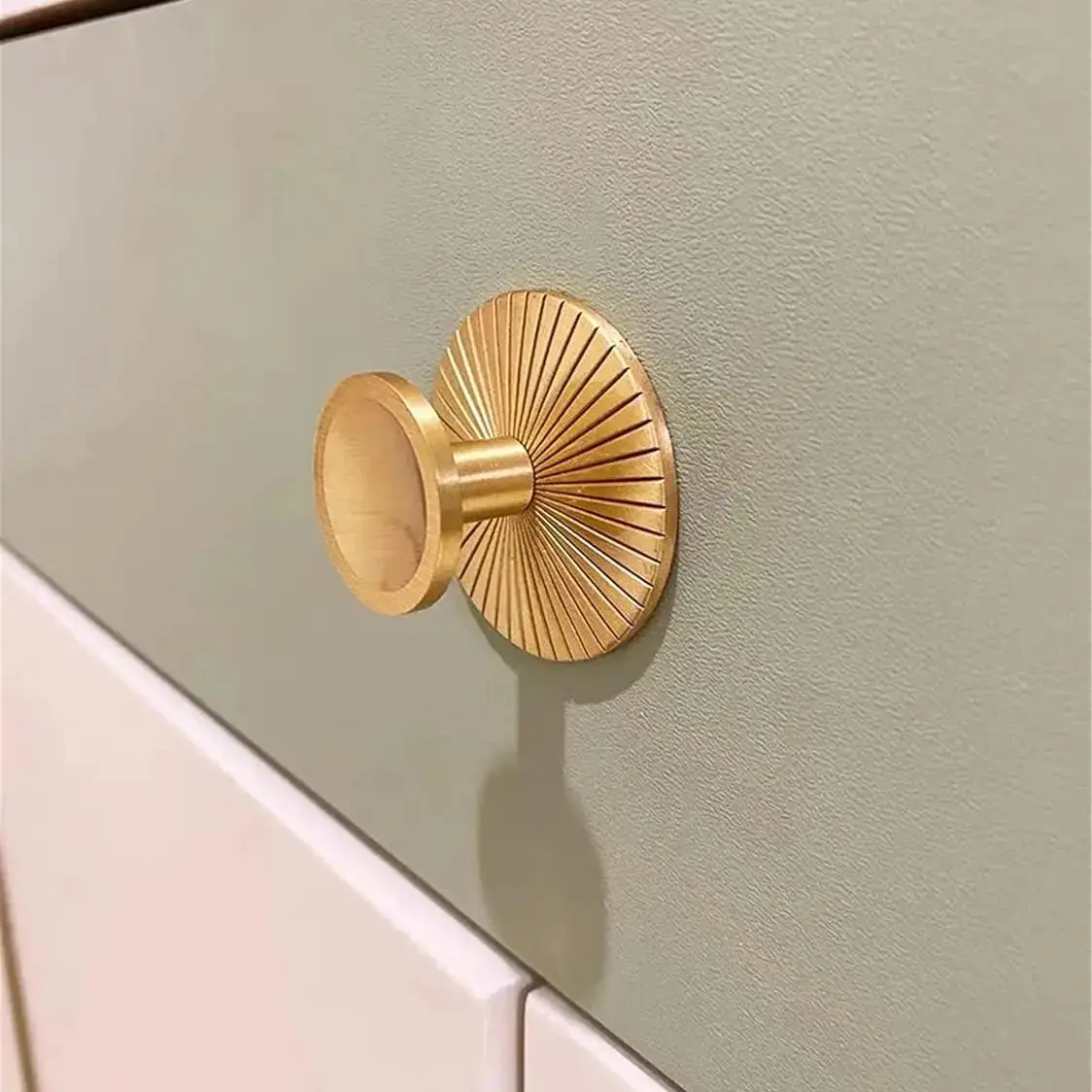 Solid Brass Handles for Cabinets and Drawers Single Hole Knobs with Backplate Copper Wardrobe Pulls Modern Furniture Hardware
