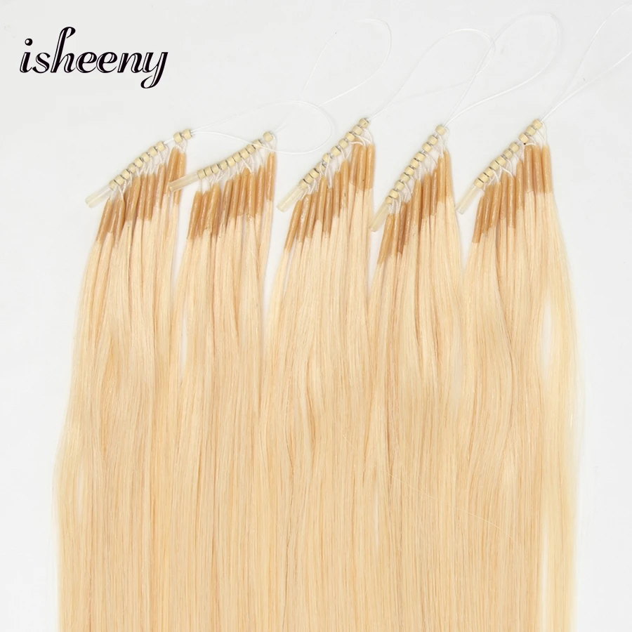 12 14 16 18 20 inches Loop Ring 8D Hair Extensions Silicon Nano Ring Human Hair Invisible 50pcs 30g/pack for Women