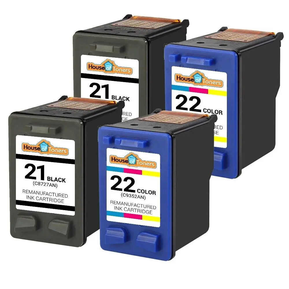 

4 PK for HP 21/22 Black Color Cartridges for Deskjet 3910 3920 3930 3940 Printer
