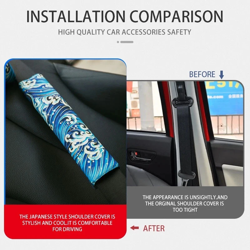 Enhanced Car Seat Belt Cover - Universal Auto Shoulder Pad Safety Protector Cushion for Interior Comfort