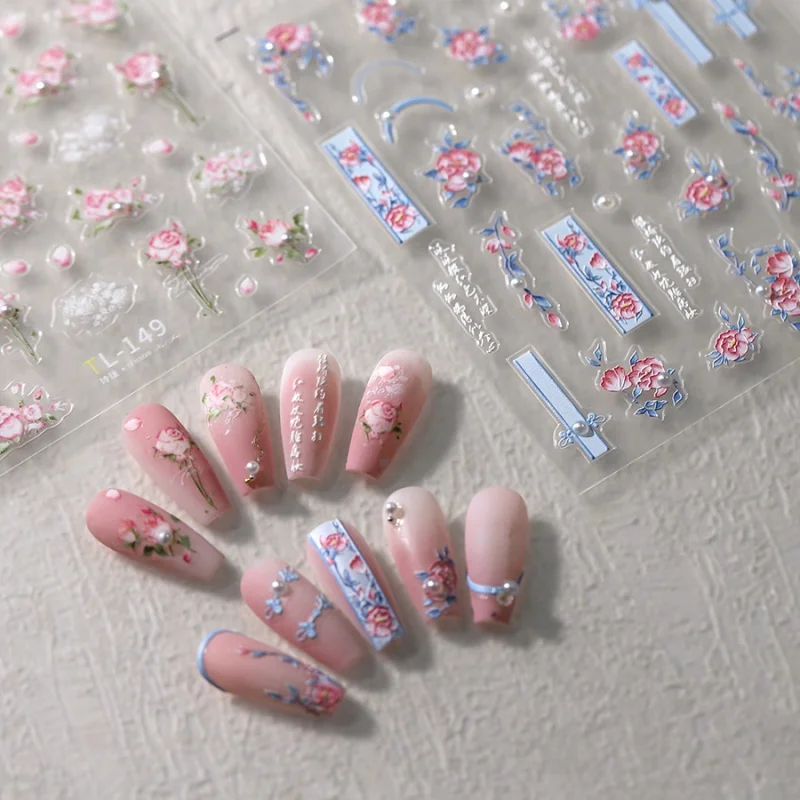 

[Meow.Sensei] Three-Dimensional Flower Nail Sticker Relief Adhesive Nail Sticker Exquisite Series TL-149