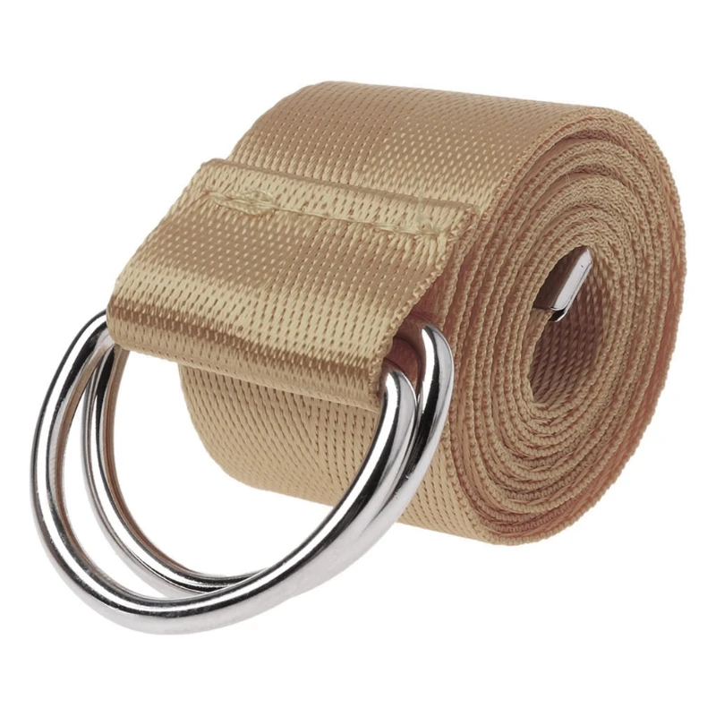 

Double Ring Buckle Waist Belt Candy Color Canvas Solid Color For Men And Women