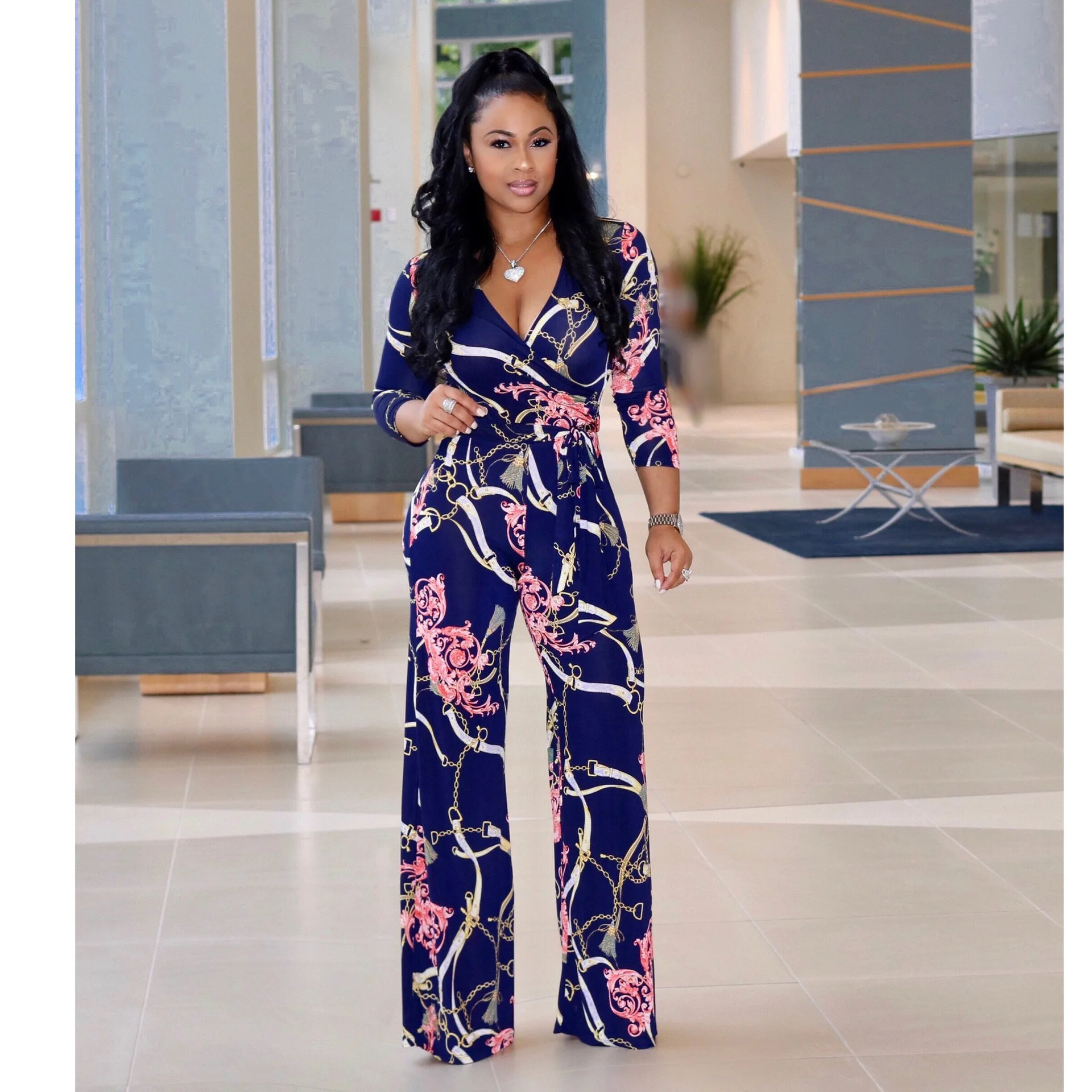 Elegant Womens Cotton Jumpsuit With Ruffles And Pink Stripes For Summer Comfortable Fit