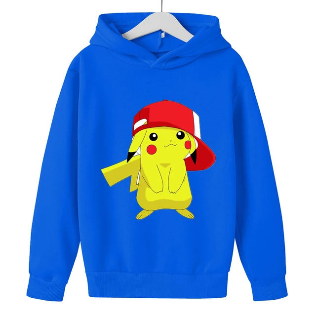 Pokemon- Kids Cartoon Print Hoodies Coat Pikachu Autumn Children Boys and Girls Hooded Harajuku Sweatshirt 4 5 6 7 8 9-14 Years