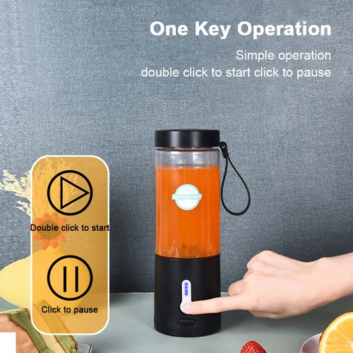 USB 충전식 휴대용 미니 전기 스무디 블렌더, 과일 믹서, 530ML 3