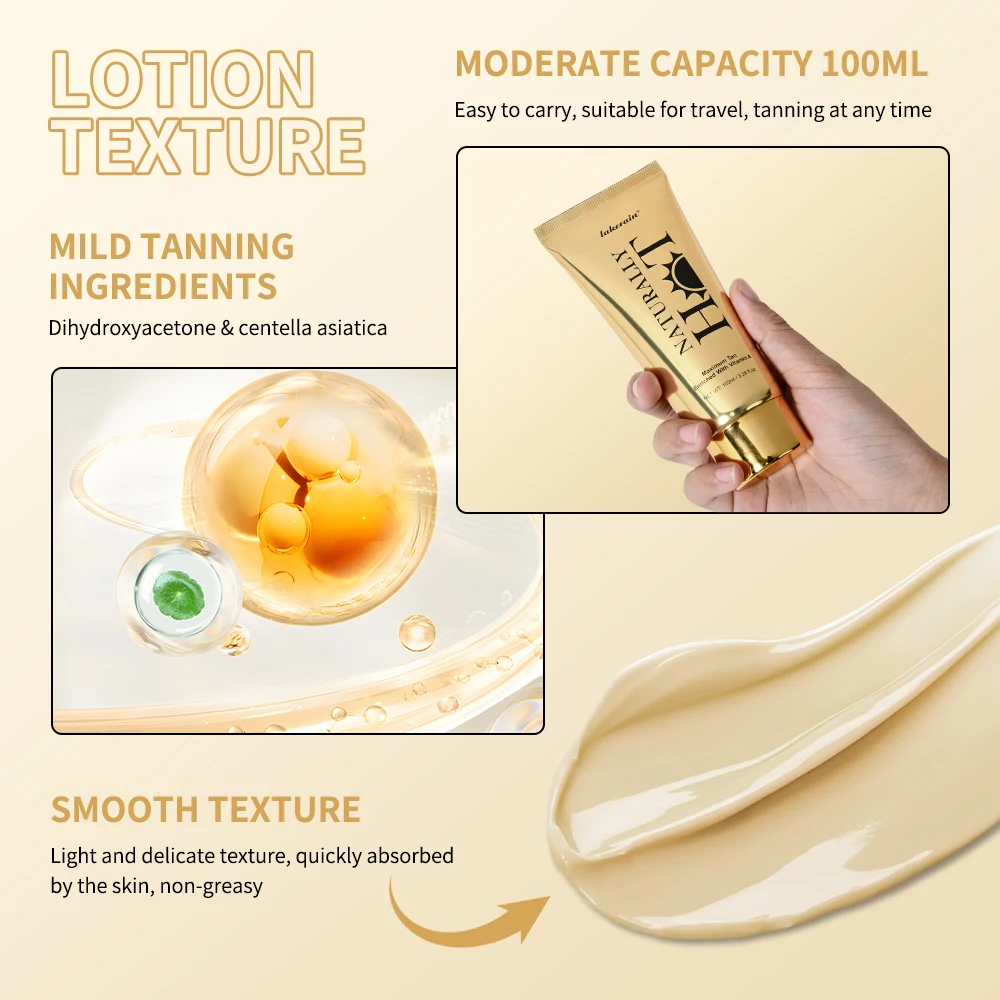 100ml Tanning Body Foundation Long-lasting Moisturizing Tanned Intensifier Body Self Tanner Cream Concealer Even Skin Tone