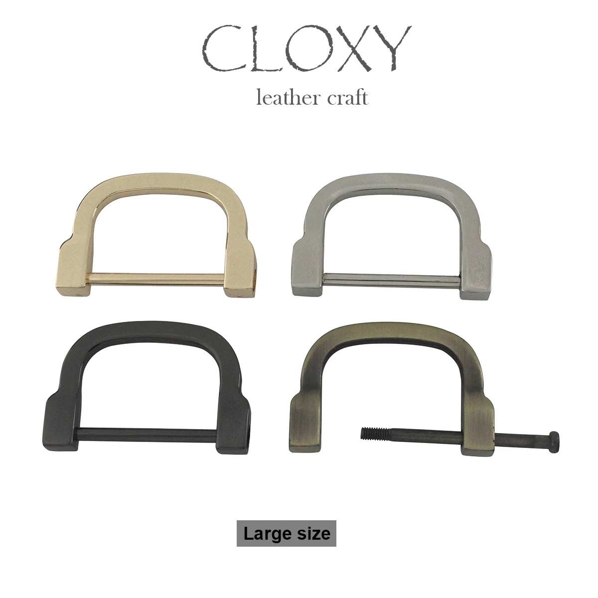 10pcs Metal D ring Shackle Buckle Keychain Ring Hook Screw Pin Joint