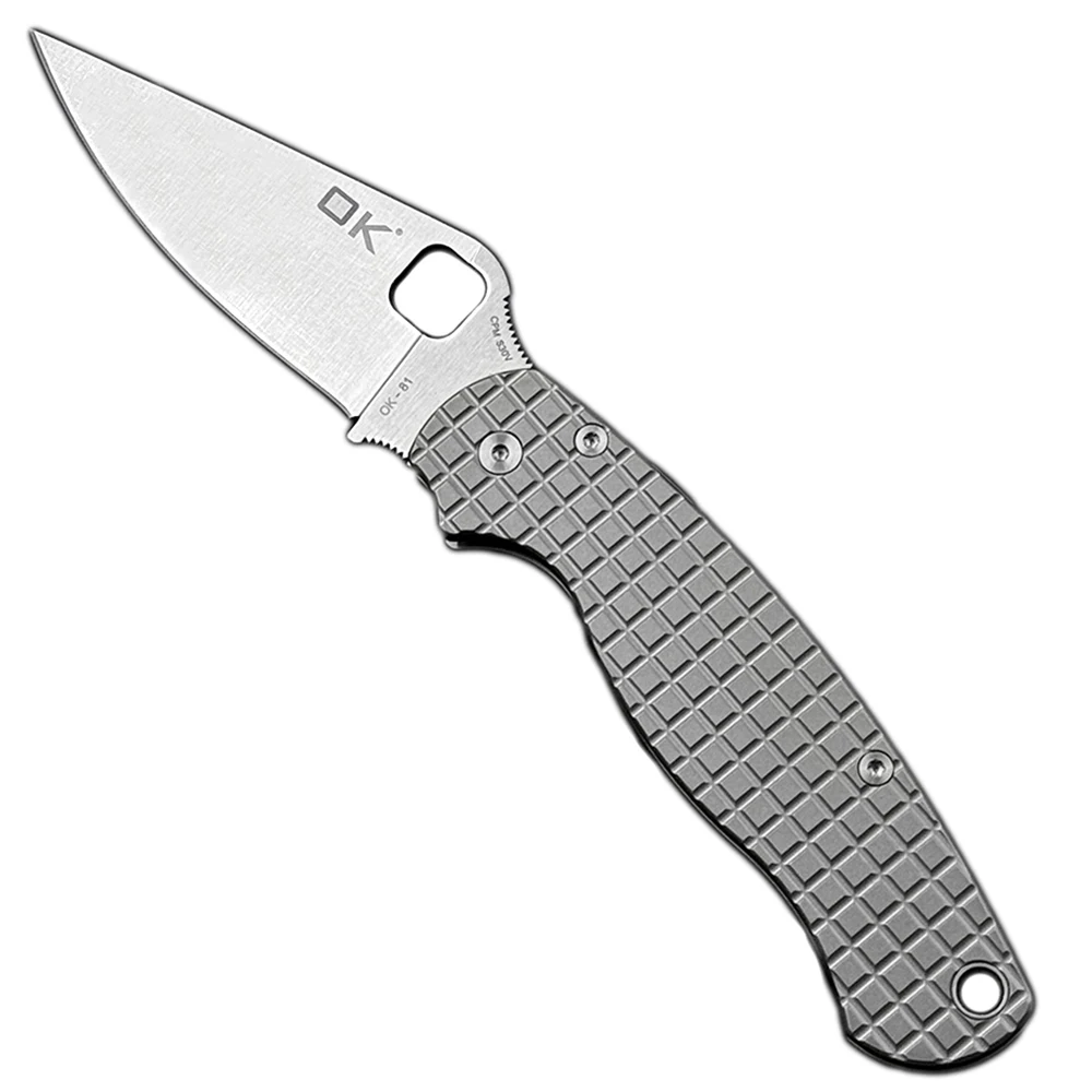 OK-81TI CPM-S30V Blade Titanium Alloy Handle Ceramic Bearings Outdoor Camping Hunting Pocket Folding Knives 2