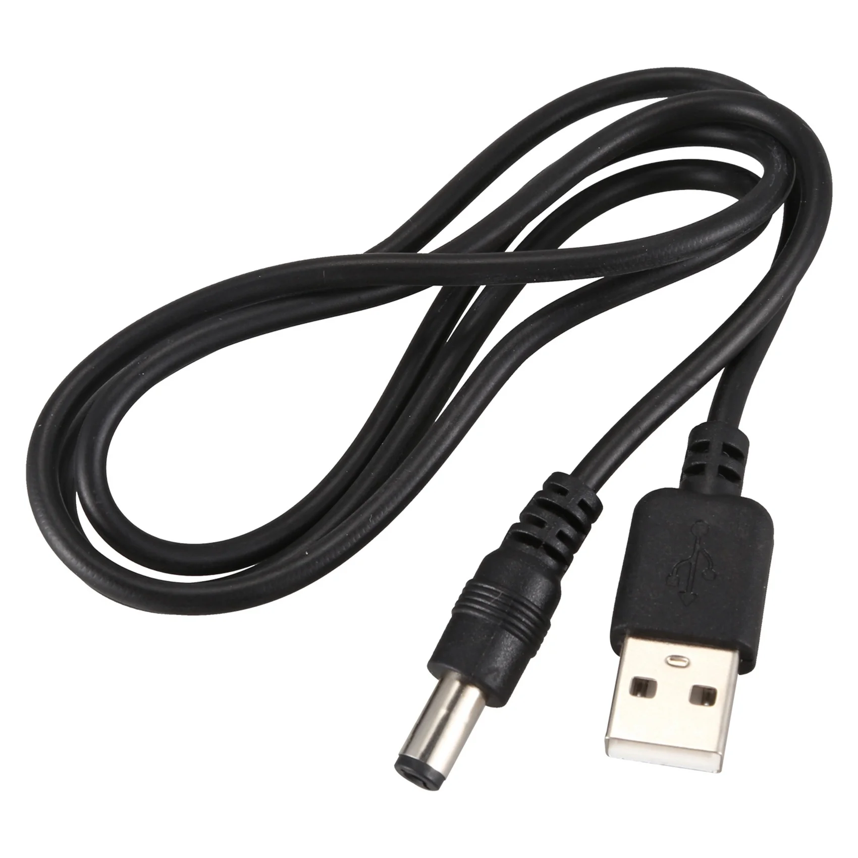 3X USB 케이블, 5.5mm, 2.1mm, 5V DC 배럴 잭 전원 케이블 (검정색, 75cm)