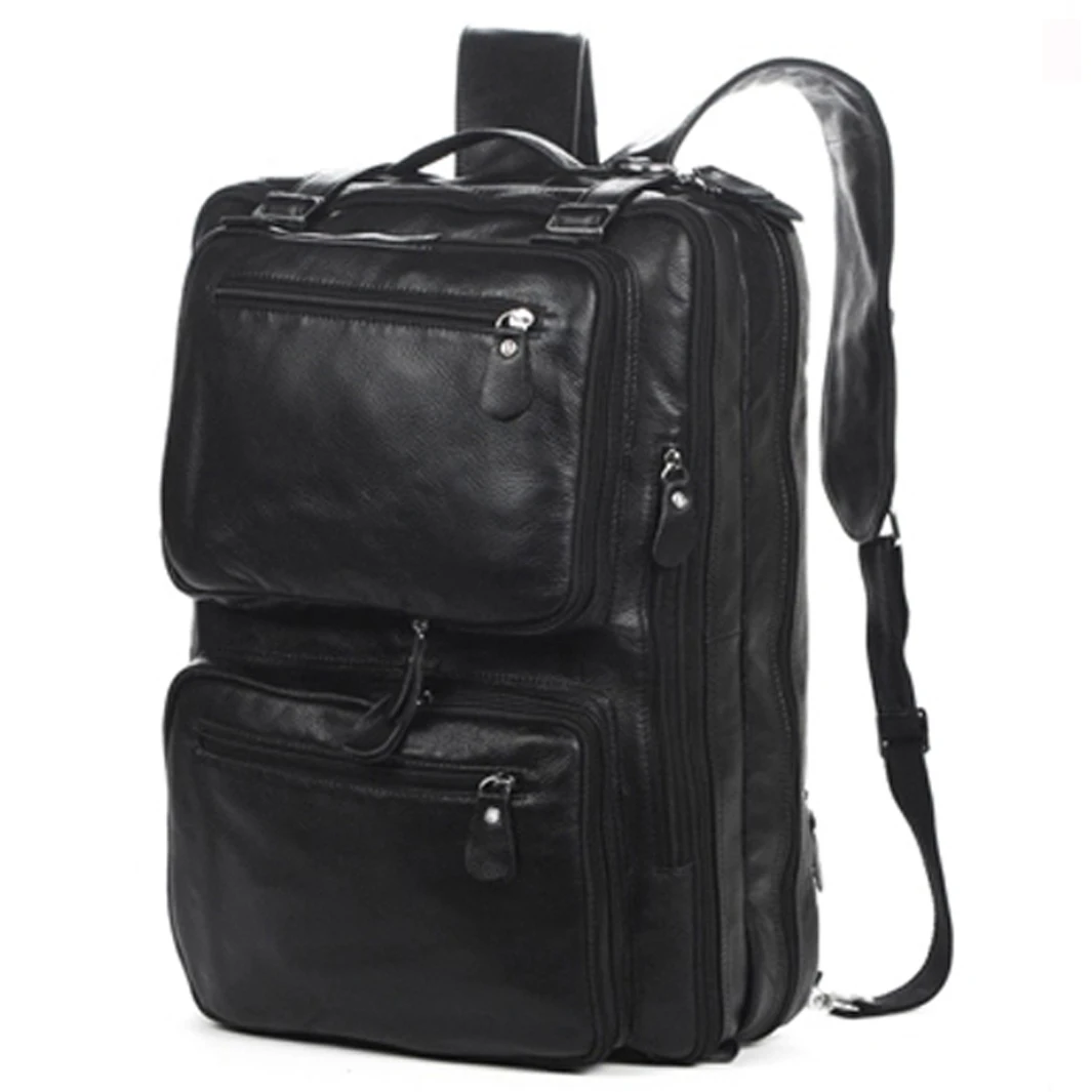 Multifunctional Genuine Leather Backpack Men Bagpack Fashion Male School Backpack Travel Bag Extra Large Rucksack Big M036