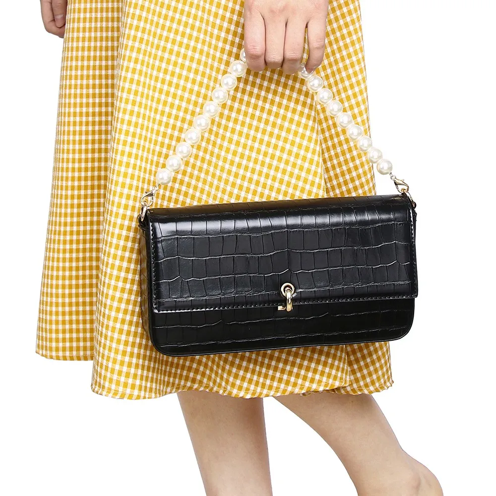 Pearl Handle Women Shoulder Bag 2024 New Designer Crossbody Bag Small Summer Totes Purse Simple Fashion Lady Handbag