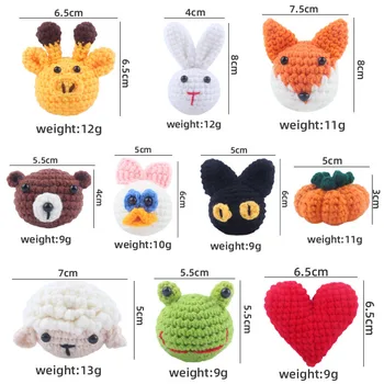 수제 크로셰 동물 머리 뜨개질 비즈, DIY 아기 젖꼭지 체인, 씹을 수 있는 액세서리, 신생아 치발기 감각 장난감 선물
