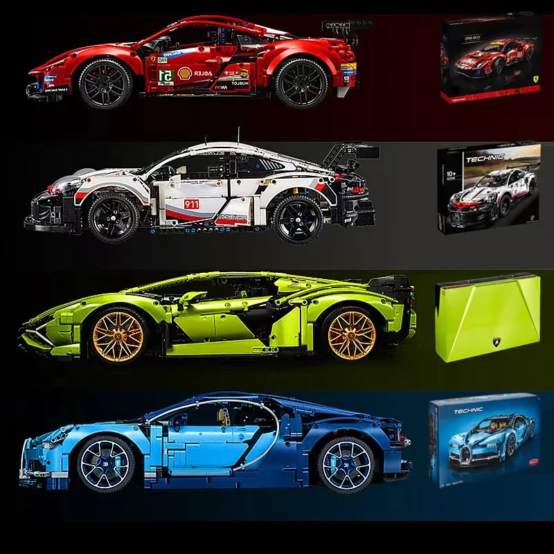 어린이용 리모컨 야광 자동차 빌딩 블록, 모델 브릭 차량, 슈퍼 레이싱 앱, 테크니컬 클래식 장난감 선물, 1280 개 