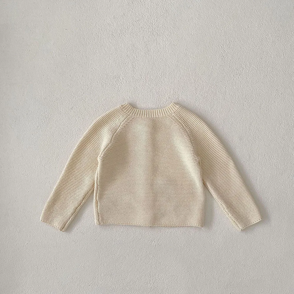 Beige Knitwear Sweater for Baby Girls