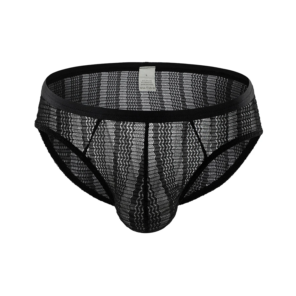 Underwear Men Low-Rise Sexy Transparent Briefs Underwear Breathable Pouch Underpants See-Through Calzoncillos Hombre