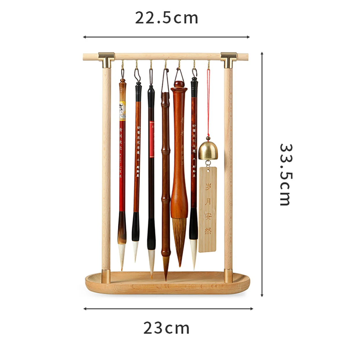 Wood Chinese Brush Pen Holder Calligraphy Rest Ink Hanger For School