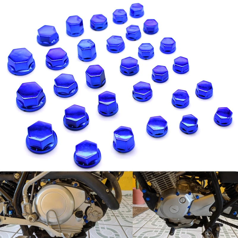 

30Pcs/set Motorcycle Screw Cover Cap Nut Bolt Decoration Chrome Plating plastic for Yamaha R1 R6 FZ1 MT09 MT07 FZ6 XJ6 XJR1300