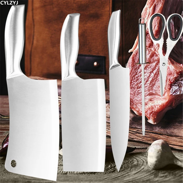 Professional Choper Axe Set Butcher Knife Sets Chef Knife Meat Cleaver  Sharp Blade Kitchen Knives Kitchen Tools Santoku Knife Cooking Cutter Meat  Slicing knife Utility Knife Set Chef Knives Slicing Beef Knife