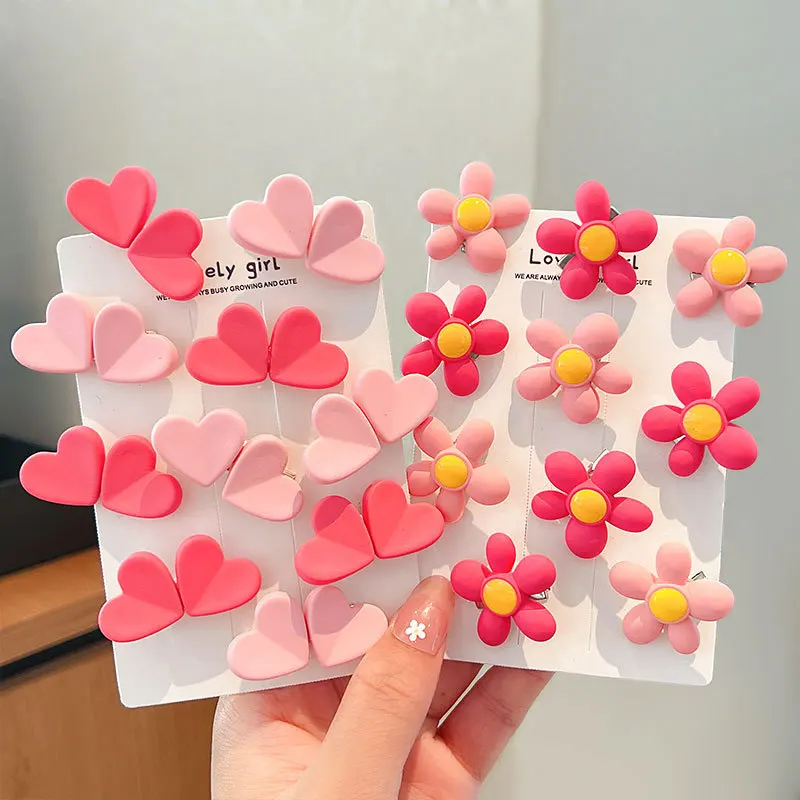 

5/pcs New Fashion Pink Sweet Cute Hairpin Little Girl Broken Hair Small Clip Side Barrettes Hair Accessories Headdres Head Wrap