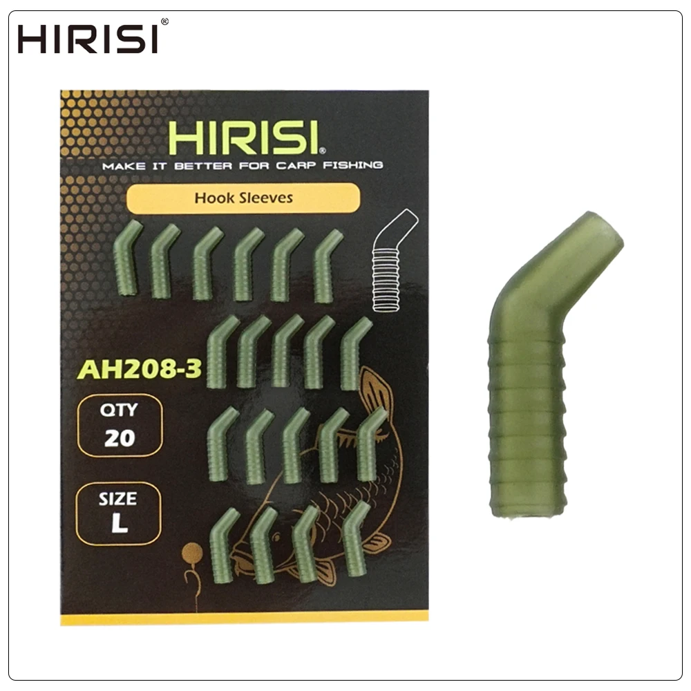 Hirisi 20 Stück Karpfenangeln Zubehör Anti Tangle Sleeves Gummi Angelhaken Sleeves Aligner Fishing Terminal Tackle AH208 – Detail 1