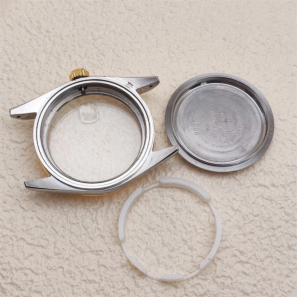 삼각대 36mm 12600 케이스 스틸 투스 베젤 HILEGU HL00101493 날짜 표시 케이스 호환 2824 2834 8200 무브먼트 방수 가스켓 없음 삼각대