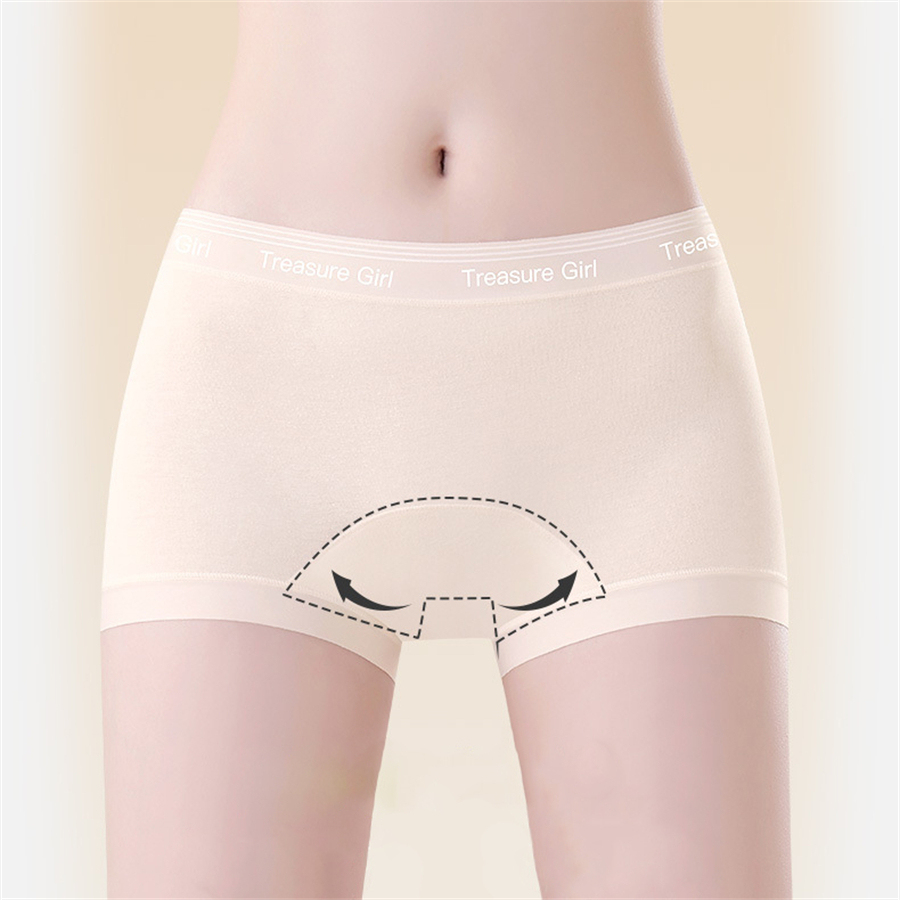 3Pcs Women Cotton Boxers Panties Underwear 360 ° Privacy Protection Casual Shorts Solid Color Ladies Soft Boyshorts Plus Size