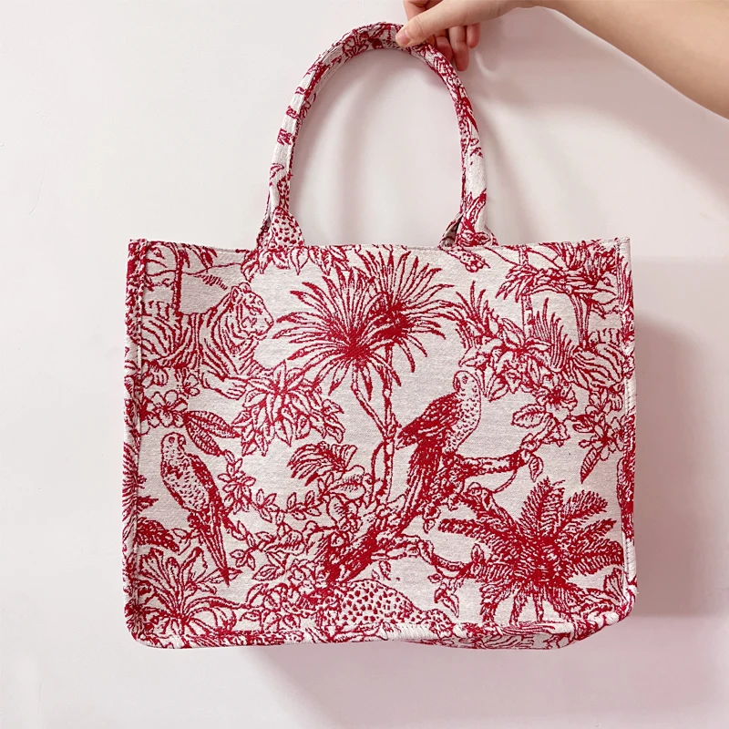 JIOMAY Luxury Designer Handbag Brand Top Handle Bags for Women Jacquard Embroidery Shopper Beach Bag Shoulder Tote Bag Wholesale 