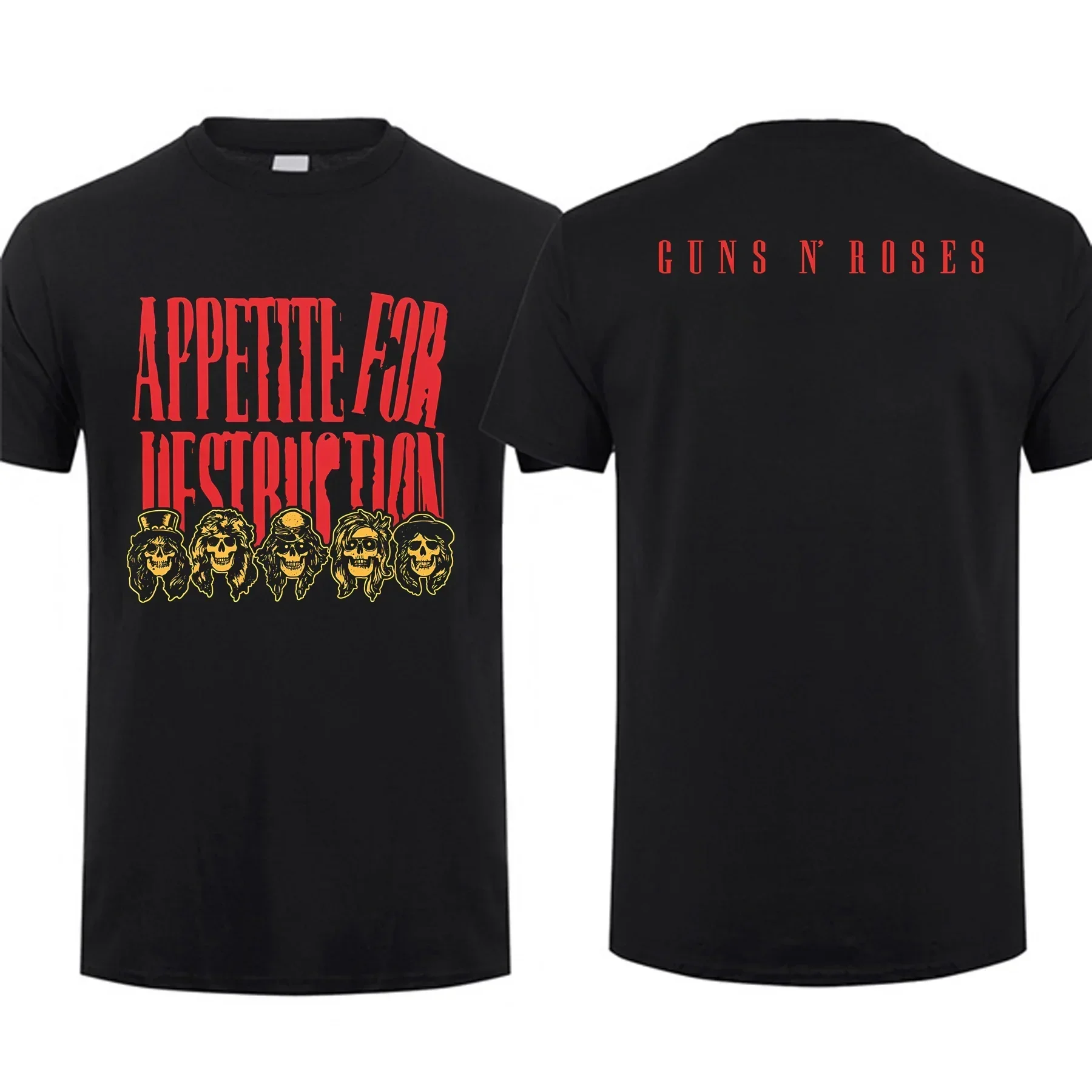 Women Hot Sale Summer Men Cotton Appetite for Destruction By Guns N' Roses Black T Shirt Cool Tee Hip Hop Streetwear T-shirt 6