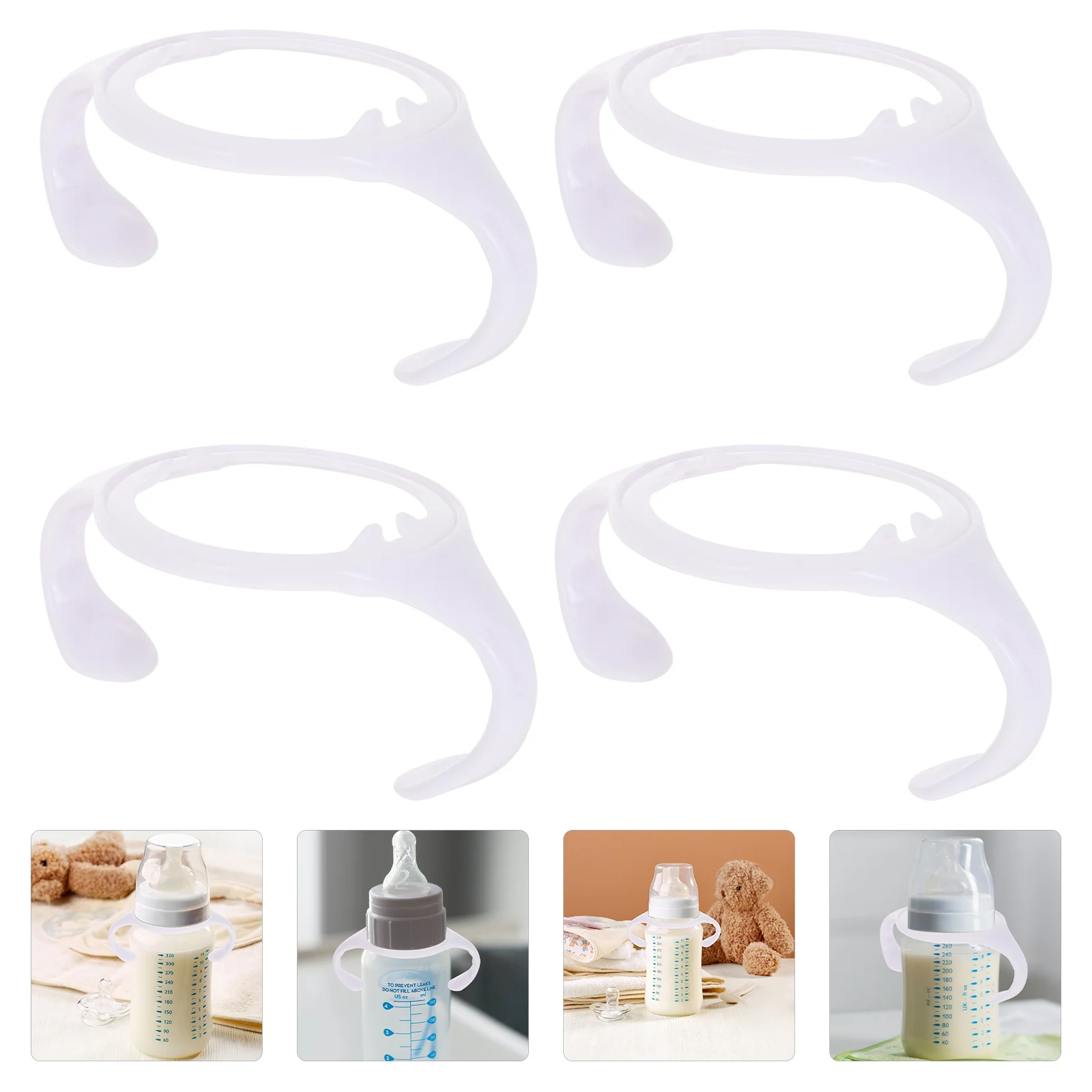 

4 Pcs Wide Mouth Bottle Handle Breast Milk Bottles Infant Feeder Handles Compatible