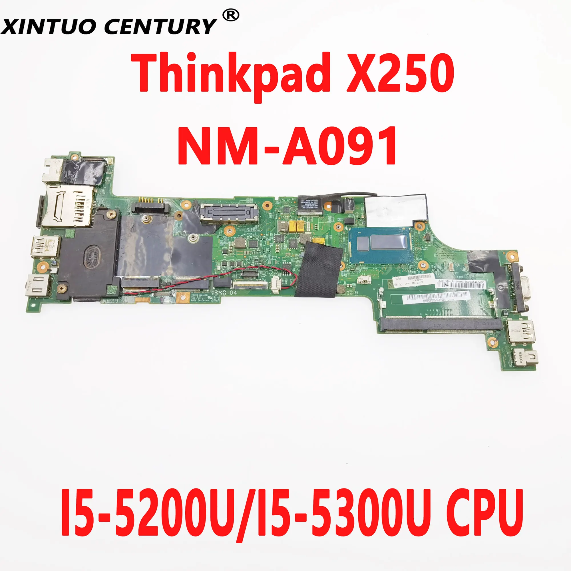 

Материнская плата для ноутбука Lenovo Thinkpad X250, модель телефона, центральный процессор 00HT369 00HT373 00HT385, полностью протестированная материнская плата