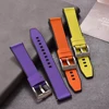 Sailcloth FKM Rubber Strap 18mm 19mm 20mm 21mm 22mm 24mm Quick Release FKM TOP+FKM Base Perfect Fit Flat End Universal Watchband 4
