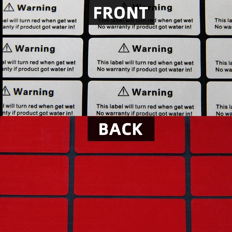 Water Sensitive Sticker Turn Red When Got Wet Warranty Void Security Warning Label for Repair Guanantee