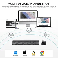 Rapoo 9560M Wireless Keyboard and Mouse Combo E9550L USB-C Rechargeable 110-Key Ultra-Thin Keyboard and MT760SE Wireless Mouse - Image 2
