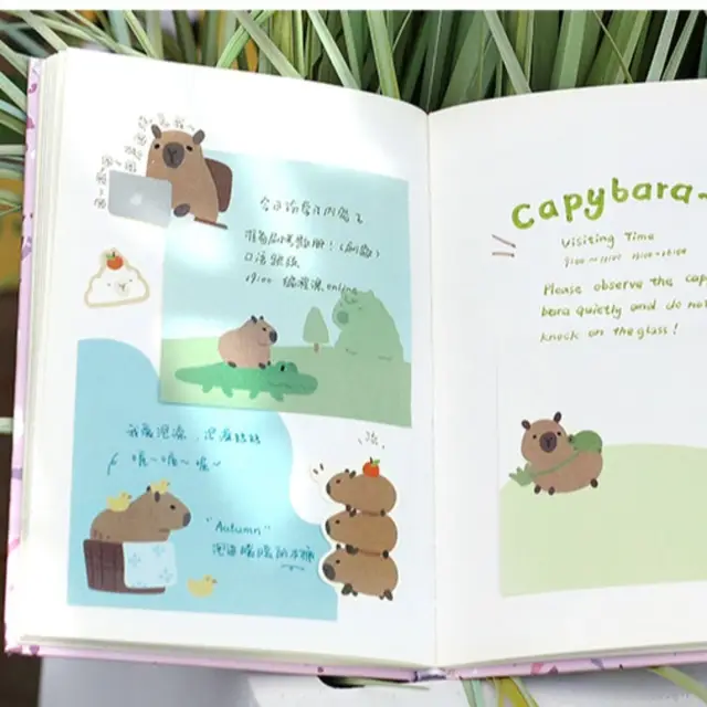 100 Sheets Message Notes Capybara Capybara Memo Pad Cartoon Posted Sticky Notes Cute Kawaii Notepad Office 3